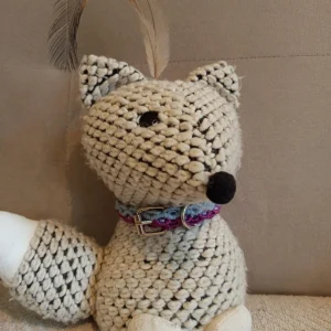 Collier modème Mini Hatchi bleu ciel et aubergine